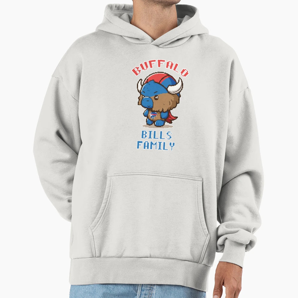 Buffalo Bills Mascot Family Hoodie - Novelty Apparel Men Women - T-Shirt, Sweatshirt, Hoodie