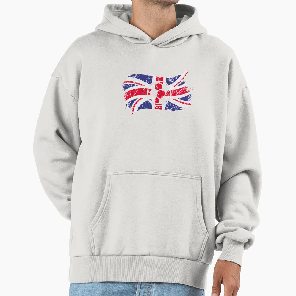 British National Flag Soccer Ball Gift Hoodie - Graphic Print for Adults - T-Shirt, Sweatshirt, Hoodie