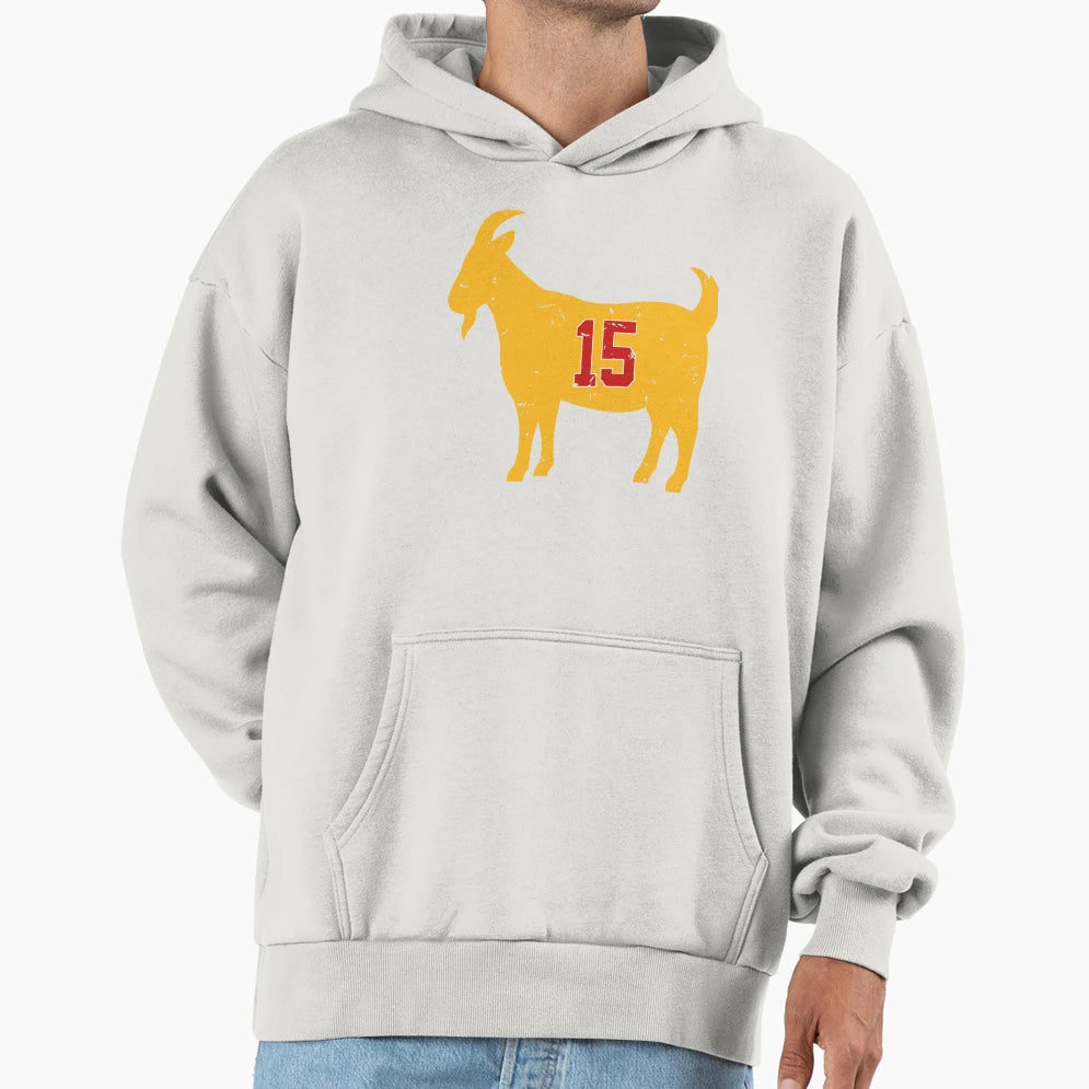 Football Player Mahomes Goat 15 Gift Hoodie - Fun Novelty Design Unisex - T-Shirt, Sweatshirt, Hoodie