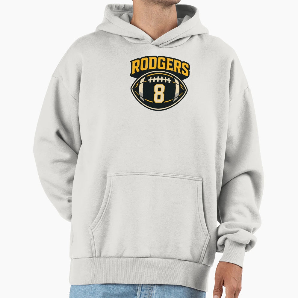 Rodgers 8 Football Hoodie - Custom Art Print Unisex - T-Shirt, Sweatshirt, Hoodie