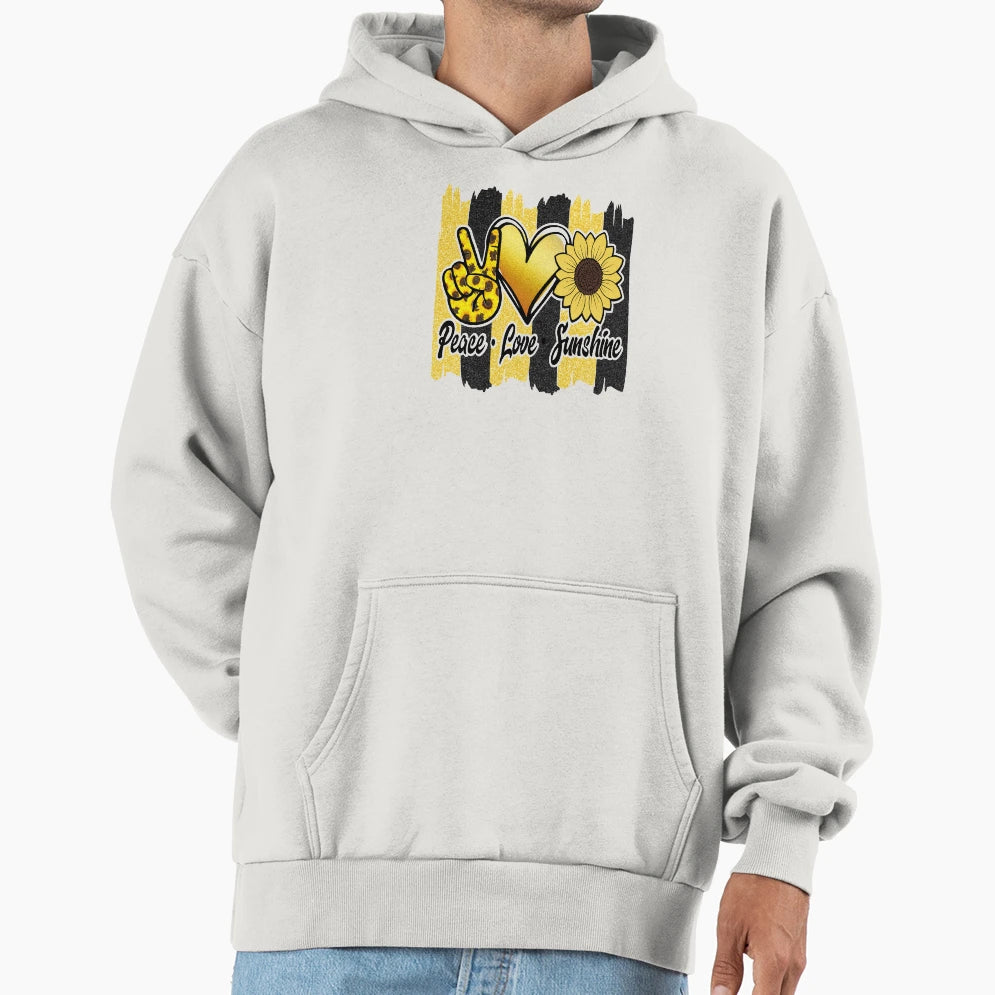 Peace Love Sunshine Hoodie - Novelty Apparel Unisex - T-Shirt, Sweatshirt, Hoodie