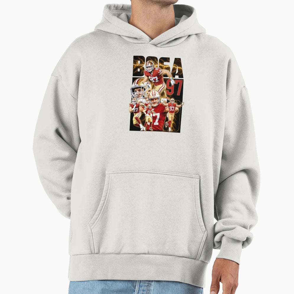 Defensive End Player 97 Touchdown Hoodie - Custom Art Print Unisex - T-Shirt, Sweatshirt, Hoodie