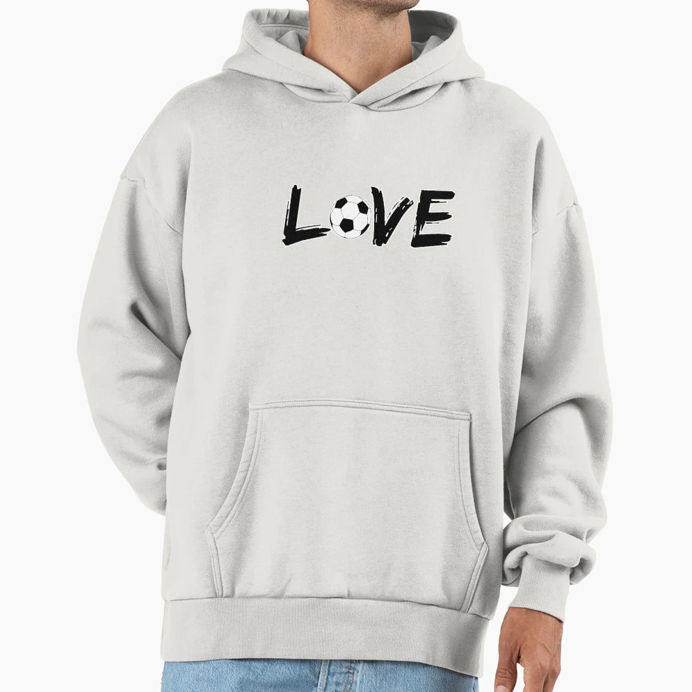 I Love Soccer Football Styled Hoodie - Custom Art Print for Adults - T-Shirt, Sweatshirt, Hoodie