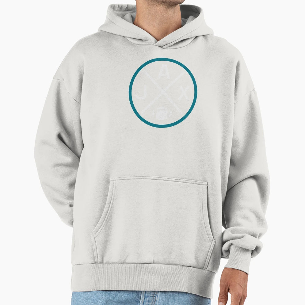 Jacksonville Football Emblem Jax Hoodie - Graphic Print for Adults - T-Shirt, Sweatshirt, Hoodie