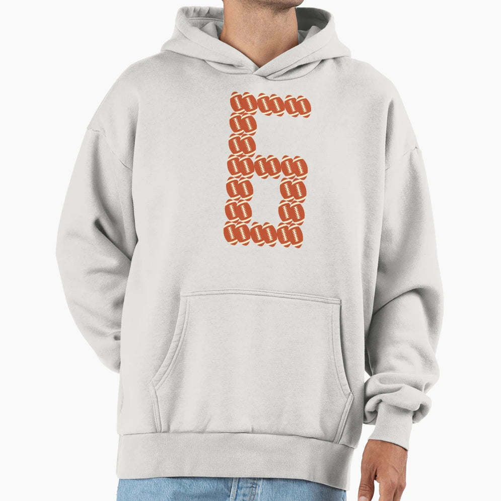 Player Number 6 Six American Hoodie - Fun Novelty Design Men Women - T-Shirt, Sweatshirt, Hoodie