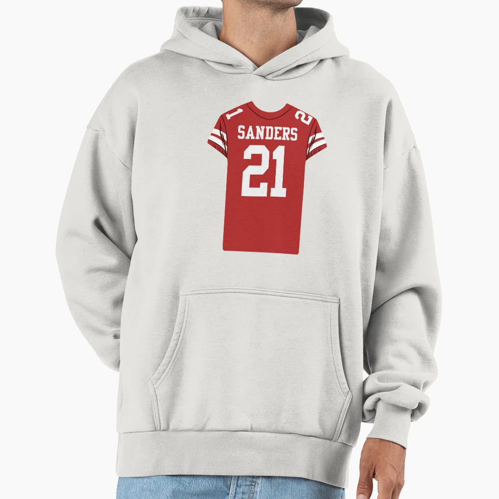Deion Sanders 21 Jersey Hoodie - Minimalist Print Men Women - T-Shirt, Sweatshirt, Hoodie