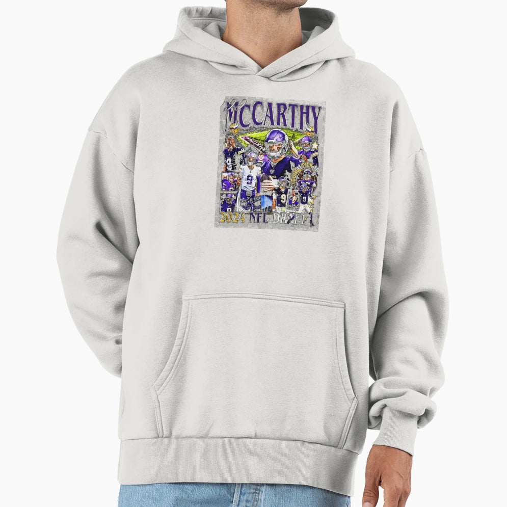 J J Mccarthy Bootleg Hoodie - Novelty Apparel Unisex - T-Shirt, Sweatshirt, Hoodie