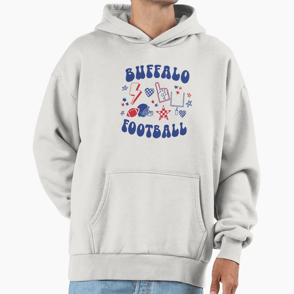 Buffalo Football Hoodie - Graphic Print Unisex - T-Shirt, Sweatshirt, Hoodie