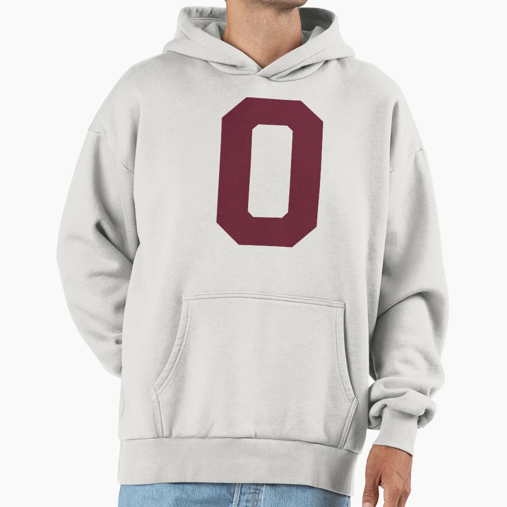 Number 0 Maroon Zero Sports Number 0 Hoodie - Minimalist Print for Adults - T-Shirt, Sweatshirt, Hoodie