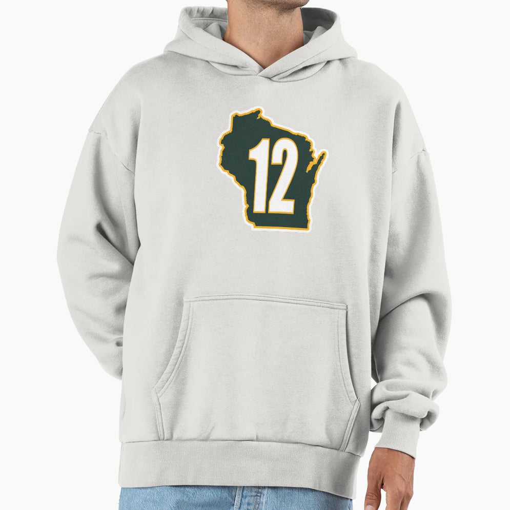 Wisconsin Map 12 Hoodie - Graphic Print Unisex - T-Shirt, Sweatshirt, Hoodie