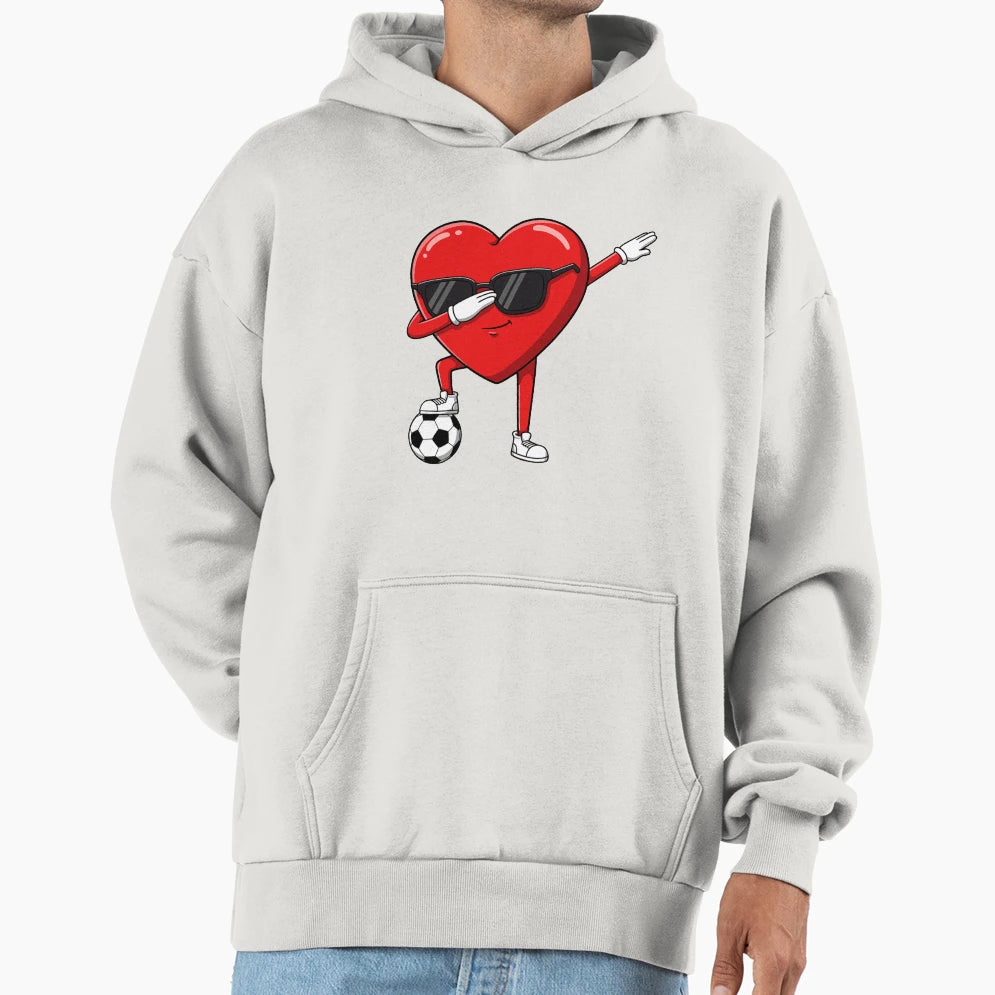 Dabbing Heart Dab Valentines Day Hoodie - Casual Everyday Wear Men Women - T-Shirt, Sweatshirt, Hoodie