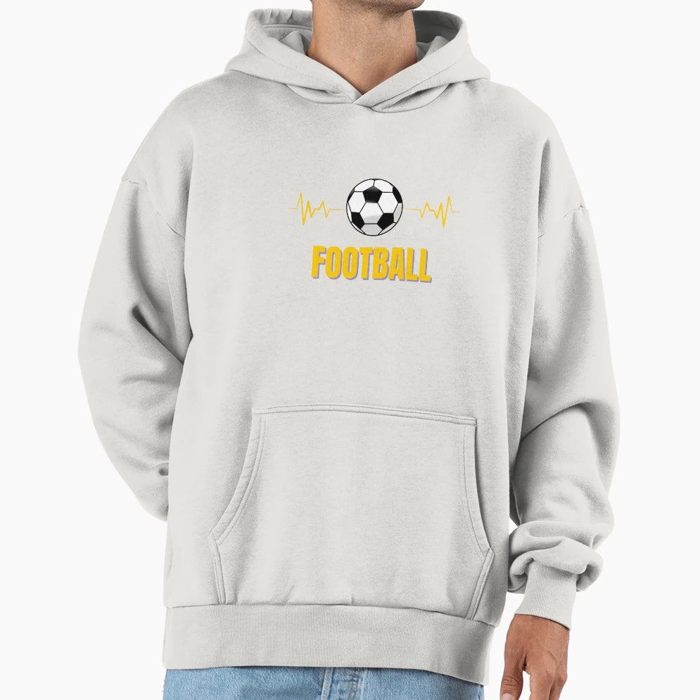 Football Heartbeat Soccer Pulse Fan Hoodie - Minimalist Print for Adults - T-Shirt, Sweatshirt, Hoodie