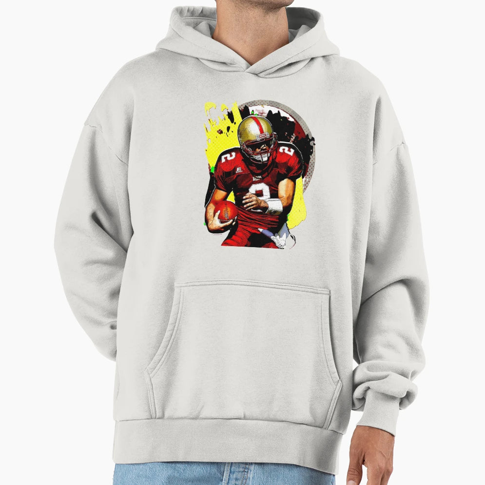 Abstract Modern Football Player Hoodie - Fun Novelty Design for Adults - T-Shirt, Sweatshirt, Hoodie