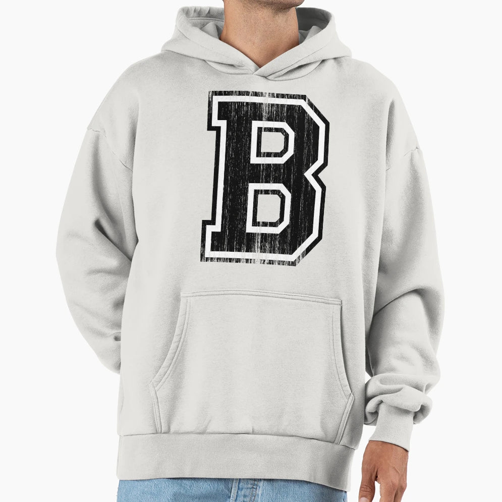 Big Varsity Letter B Hoodie - Aesthetic Graphic for Adults - T-Shirt, Sweatshirt, Hoodie