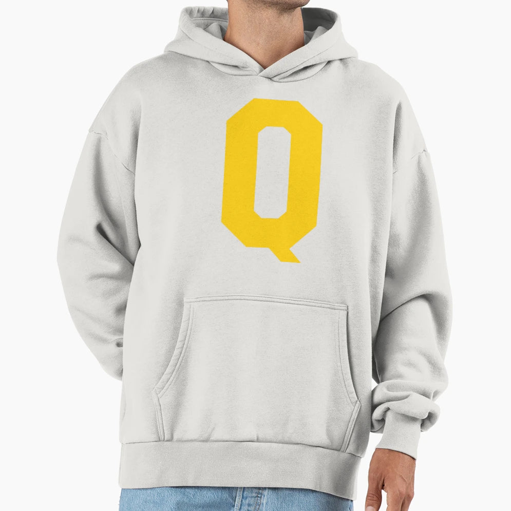 Alphabet Yellow Q Sports Letter Q Hoodie - Streetwear Style Men Women - T-Shirt, Sweatshirt, Hoodie