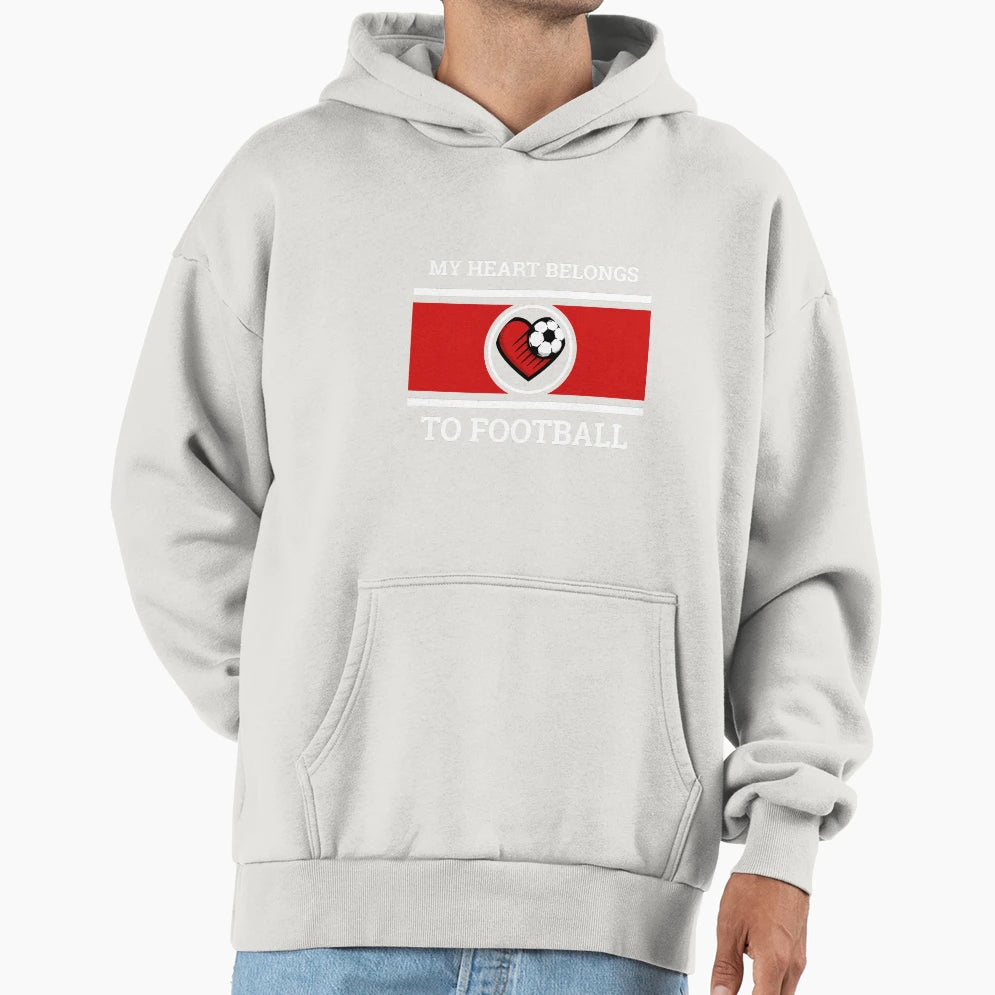 My Heart Belongs To Football Hoodie - Trendy Graphic for Adults - T-Shirt, Sweatshirt, Hoodie