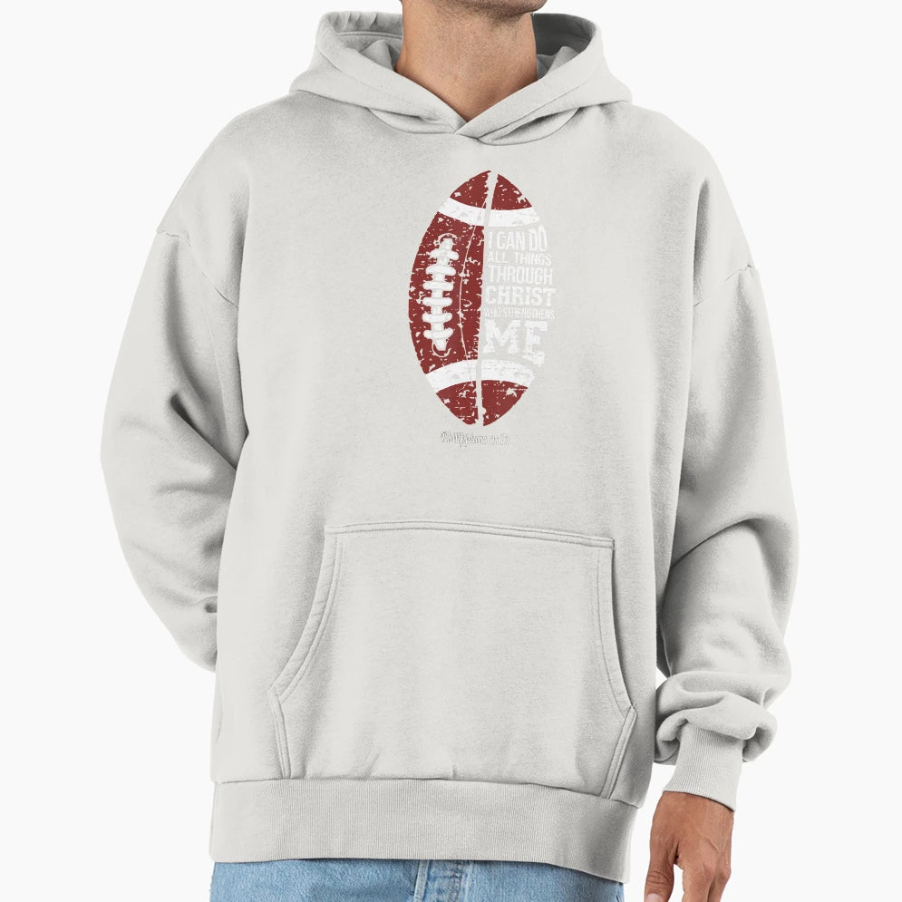 Christian Football I Can Do All Things Hoodie - Novelty Apparel for Adults - T-Shirt, Sweatshirt, Hoodie