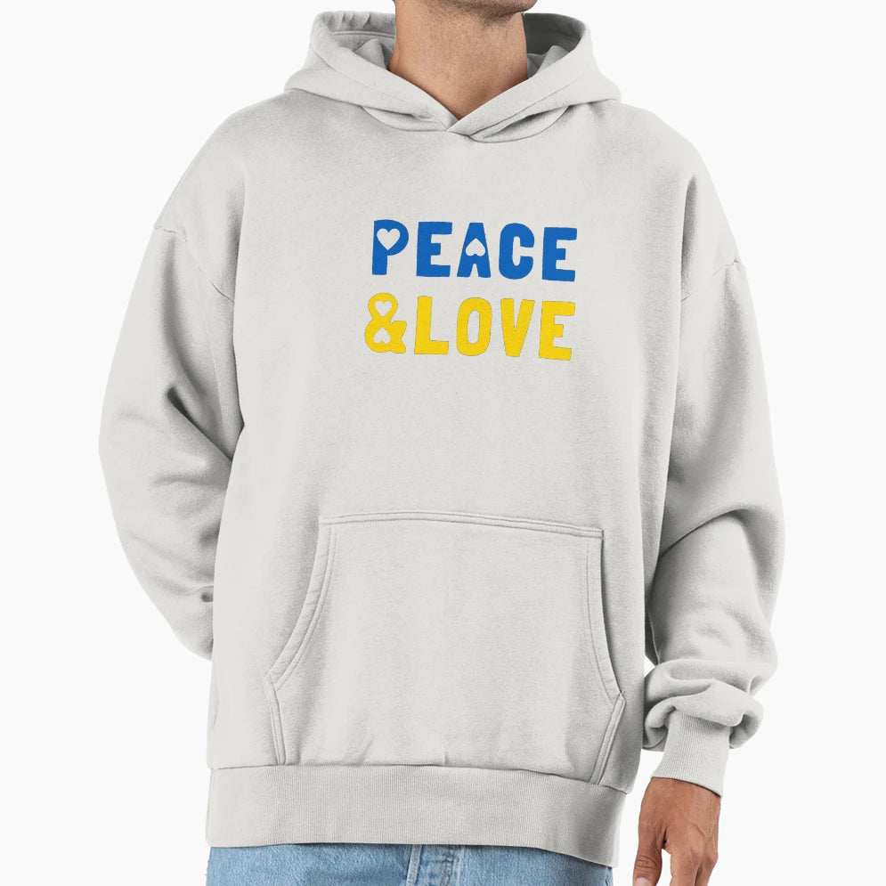 Peace And Love Hoodie - Custom Art Print Men Women - T-Shirt, Sweatshirt, Hoodie