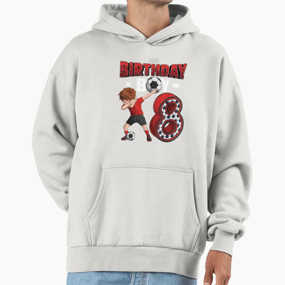 Dabbing 8 Year Old Soccer Player Hoodie - Fun Novelty Design for Adults - T-Shirt, Sweatshirt, Hoodie