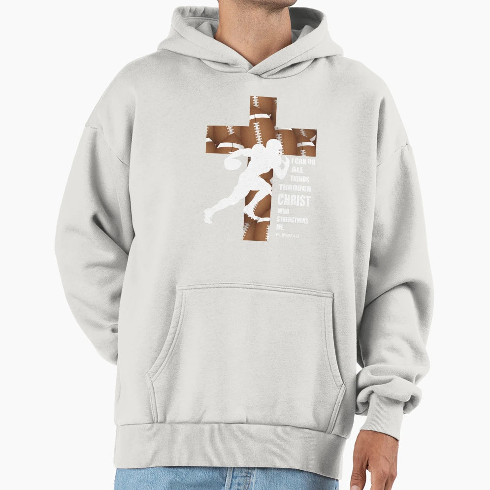 Football And Faith Hoodie - Graphic Print Unisex - T-Shirt, Sweatshirt, Hoodie
