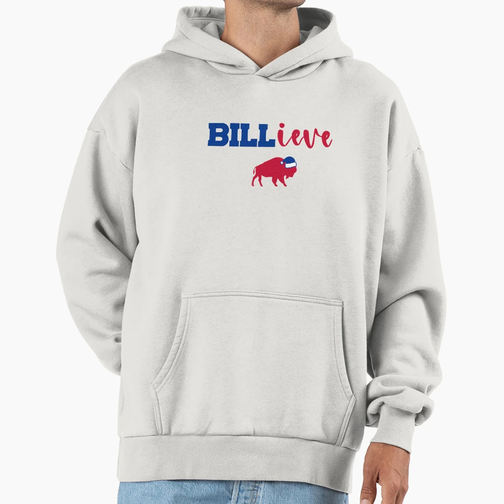 Billieve Buffalo Santa Hat Hoodie - Minimalist Print Men Women - T-Shirt, Sweatshirt, Hoodie