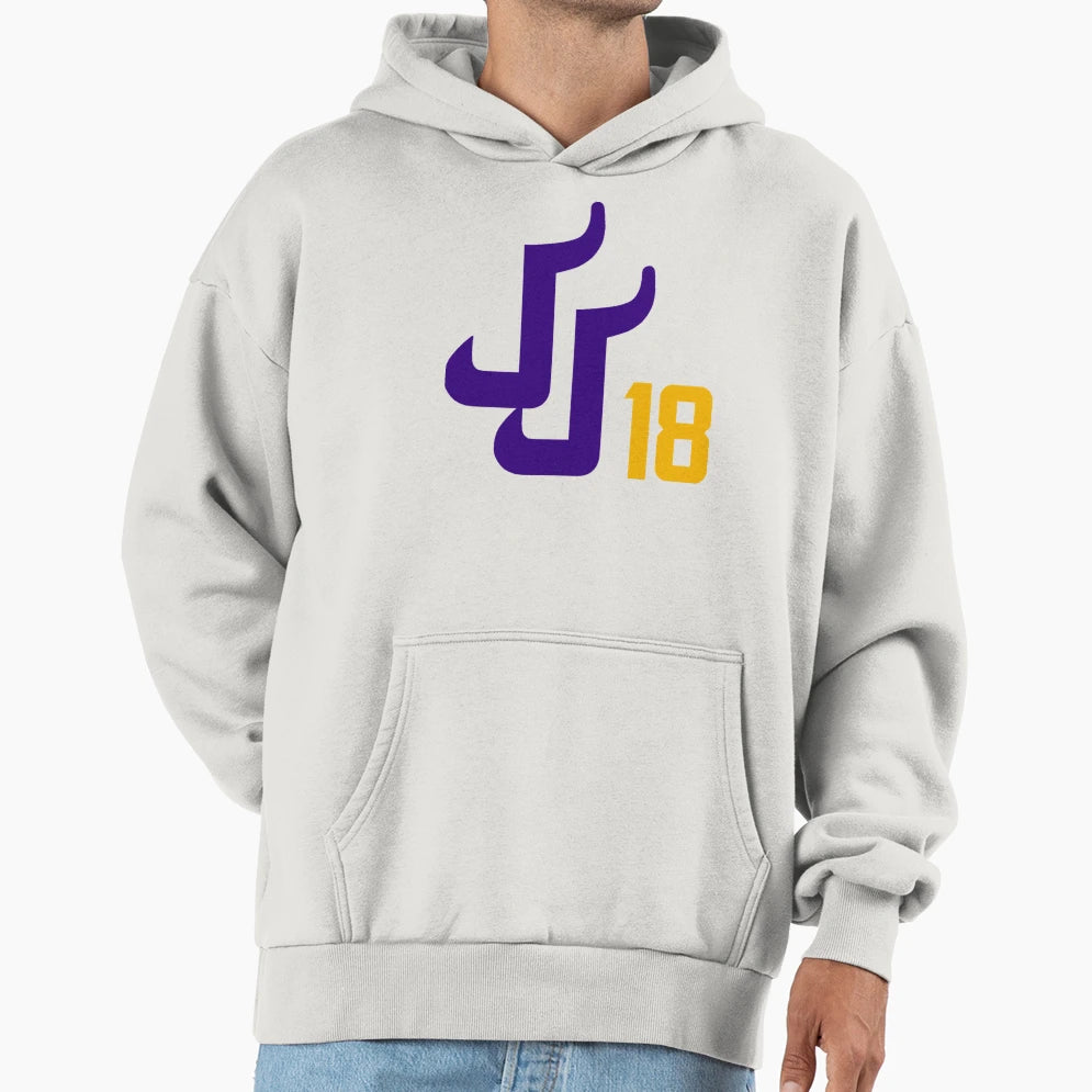 Jj18 Justin Hoodie - Minimalist Print for Adults - T-Shirt, Sweatshirt, Hoodie
