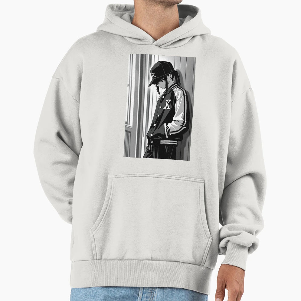 Black Varsity Jacket Snapback Hoodie - Aesthetic Graphic for Adults - T-Shirt, Sweatshirt, Hoodie