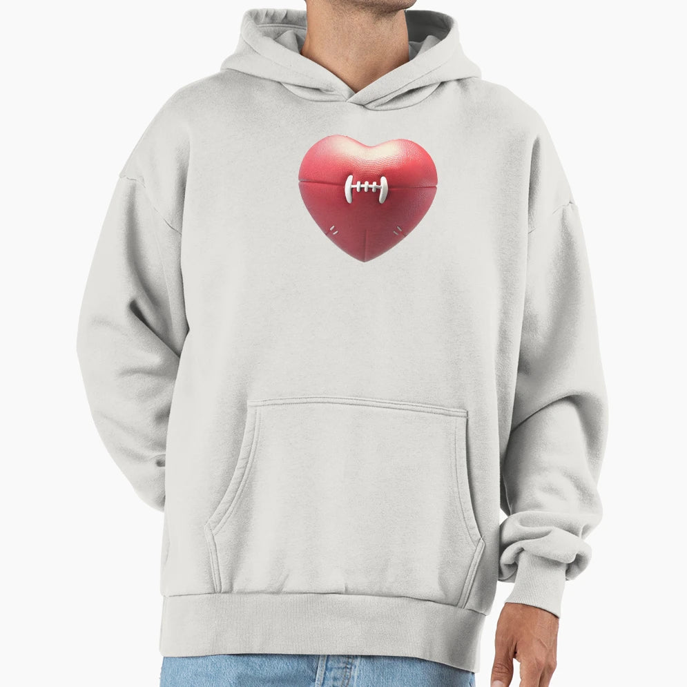 Heart Shaped 3D American Football Hoodie - Casual Everyday Wear Unisex - T-Shirt, Sweatshirt, Hoodie