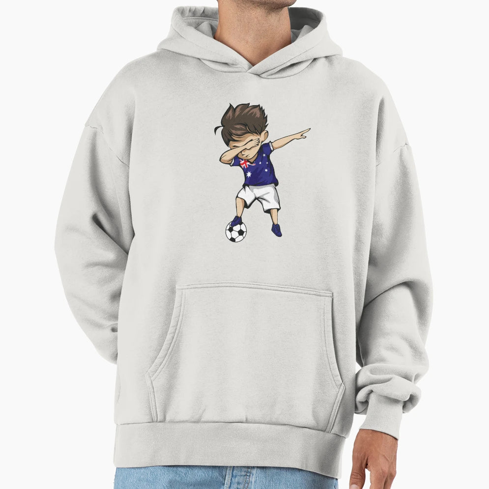 Dabbing Soccer Australia Jersey Hoodie - Aesthetic Graphic for Adults - T-Shirt, Sweatshirt, Hoodie