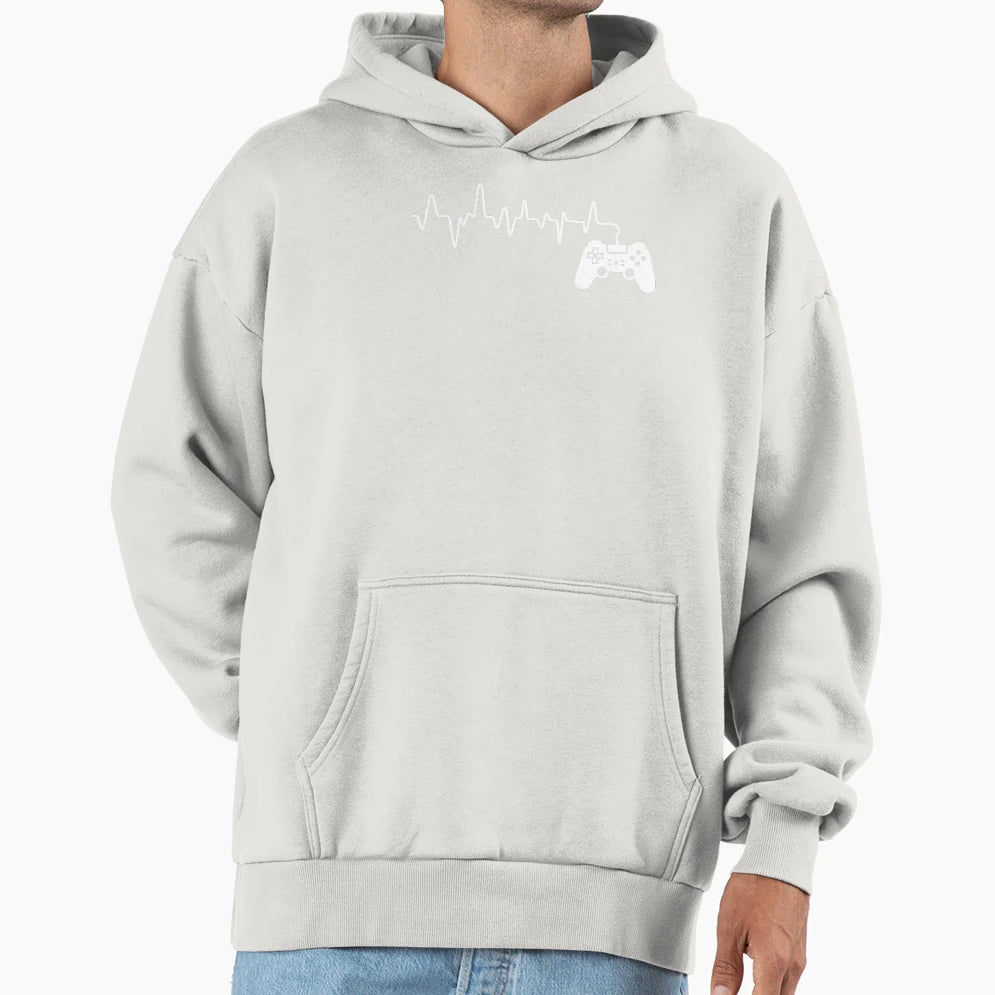 Video Gamers Heartbeat Chart Hoodie - Fun Novelty Design for Adults - T-Shirt, Sweatshirt, Hoodie