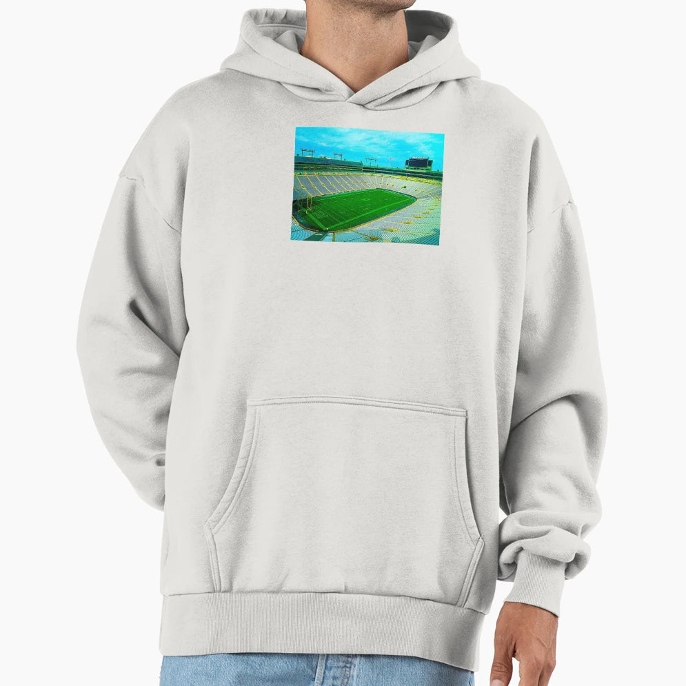 Lambeau Field Green Bay Wisconsin Old Hoodie - Minimalist Print Unisex - T-Shirt, Sweatshirt, Hoodie