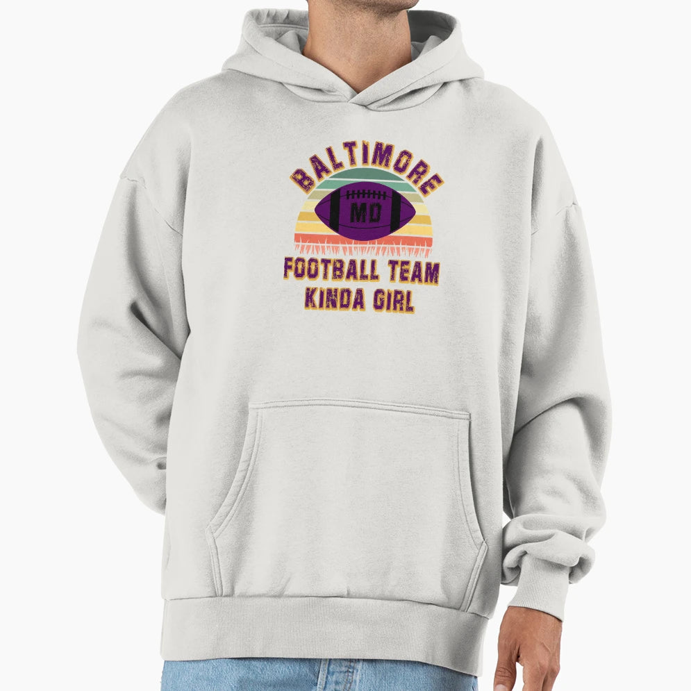 Baltimore Ravens Football Team Kinda Hoodie - Graphic Print for Adults - T-Shirt, Sweatshirt, Hoodie