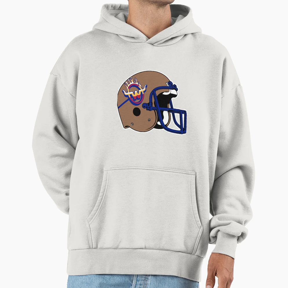 Usfl Wranglers Helmet Defunct Hoodie - Unique Graphic Unisex - T-Shirt, Sweatshirt, Hoodie