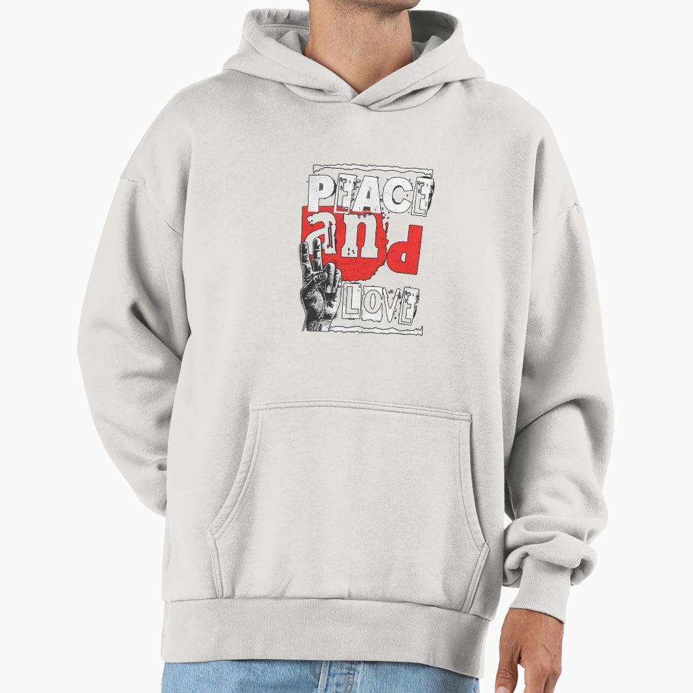 Peace And Love Hoodie - Novelty Apparel for Adults - T-Shirt, Sweatshirt, Hoodie