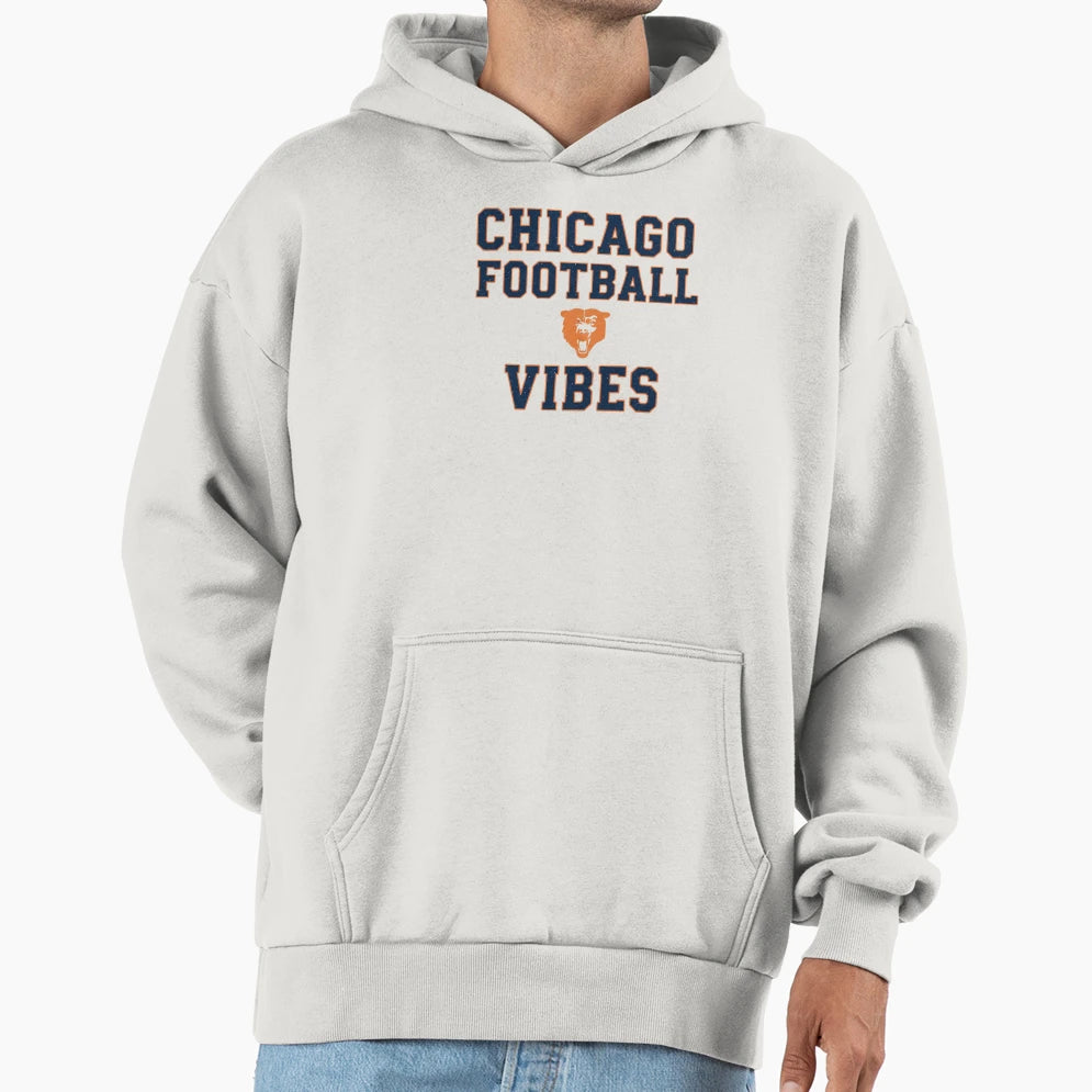Chicago Football Vibes Hoodie - Graphic Print Unisex - T-Shirt, Sweatshirt, Hoodie