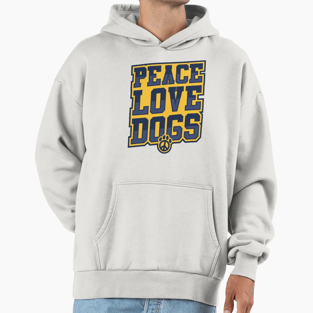 Peace Love Dogs Hoodie - Unique Graphic for Adults - T-Shirt, Sweatshirt, Hoodie