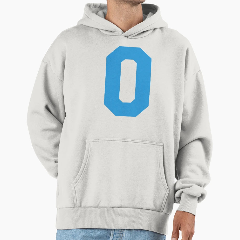 Alphabet Blue O Sports Letter O Hoodie - Minimalist Print for Adults - T-Shirt, Sweatshirt, Hoodie