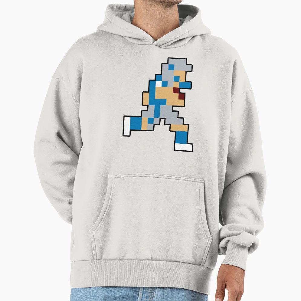 8 Bit Detroit Pixel Football Player Hoodie - Casual Everyday Wear Men Women - T-Shirt, Sweatshirt, Hoodie