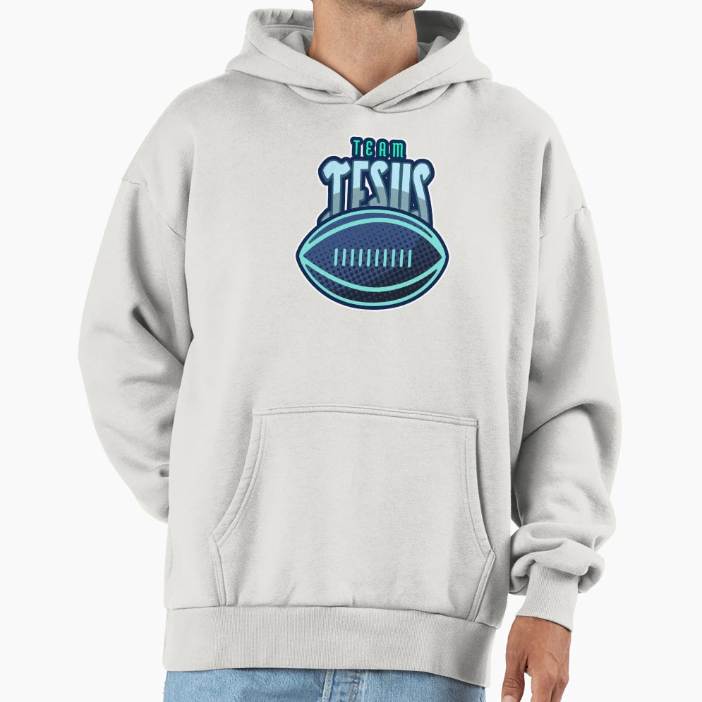 Team Jesus Blue Football Christian Football T-Shirt - Graphic Print Unisex - T-Shirt, Sweatshirt, Hoodie