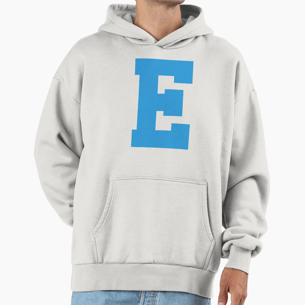 Alphabet Blue E Sports Letter E Hoodie - Streetwear Style Unisex - T-Shirt, Sweatshirt, Hoodie