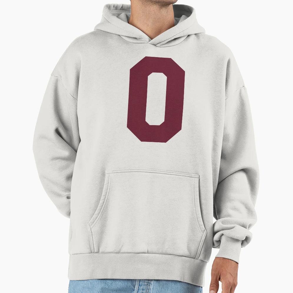 Alphabet Maroon O Sports Letter O Hoodie - Custom Art Print Unisex - T-Shirt, Sweatshirt, Hoodie