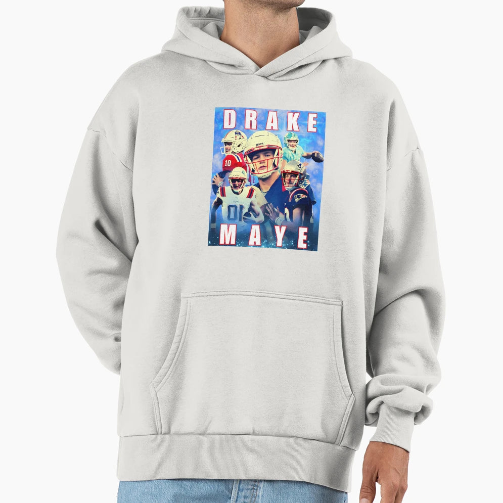 Maye Bootleg Drake Maye Football Hoodie - Minimalist Print Men Women - T-Shirt, Sweatshirt, Hoodie