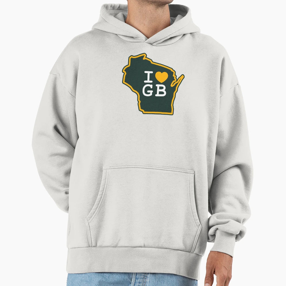 I Love Green Bay Packers Hoodie - Streetwear Style Men Women - T-Shirt, Sweatshirt, Hoodie