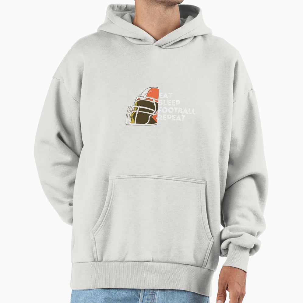 Eat Sleep Football Repeat Football Nerds T-Shirt - Graphic Print Men Women - T-Shirt, Sweatshirt, Hoodie
