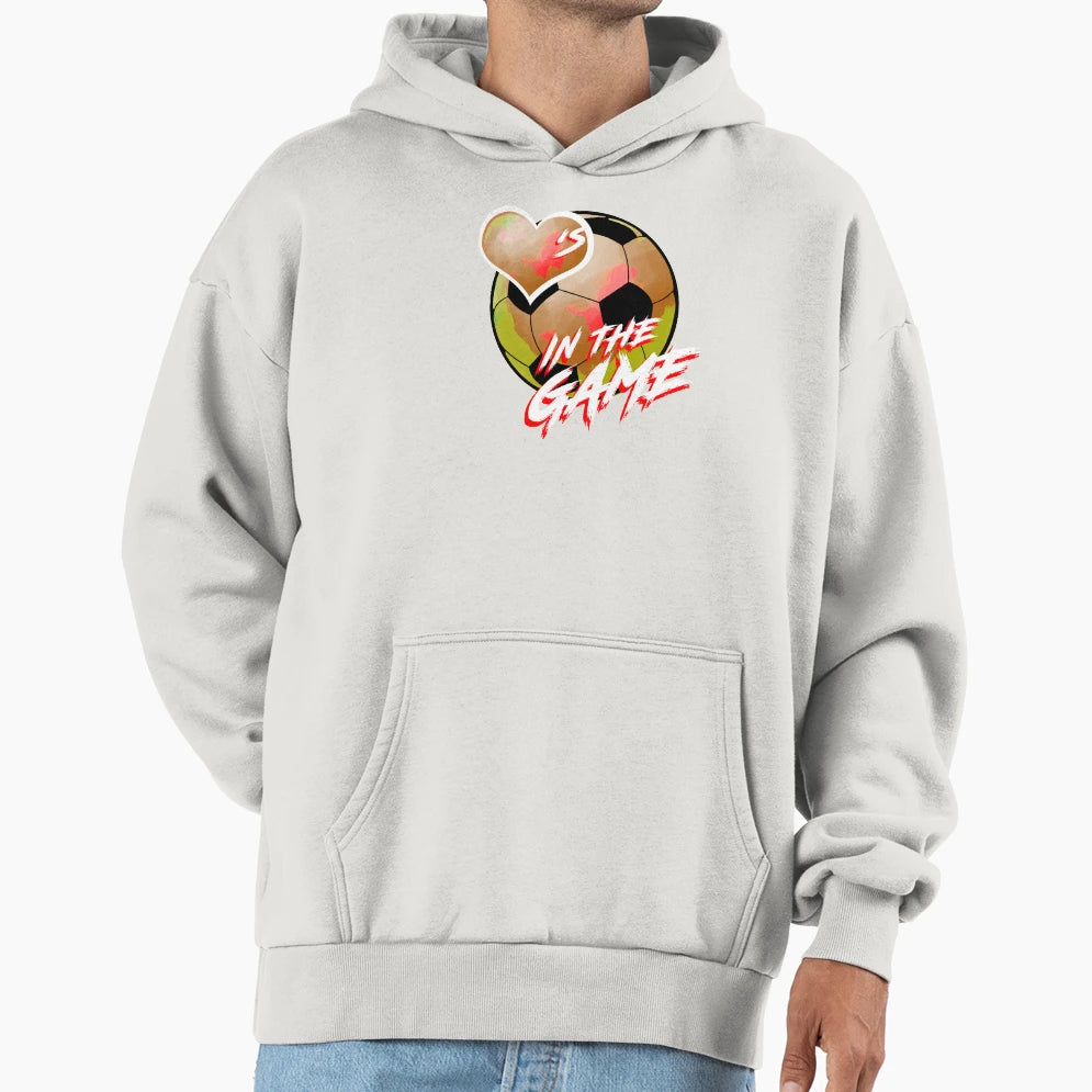 Soccer Hearts Game Red Hoodie - Trendy Graphic for Adults - T-Shirt, Sweatshirt, Hoodie