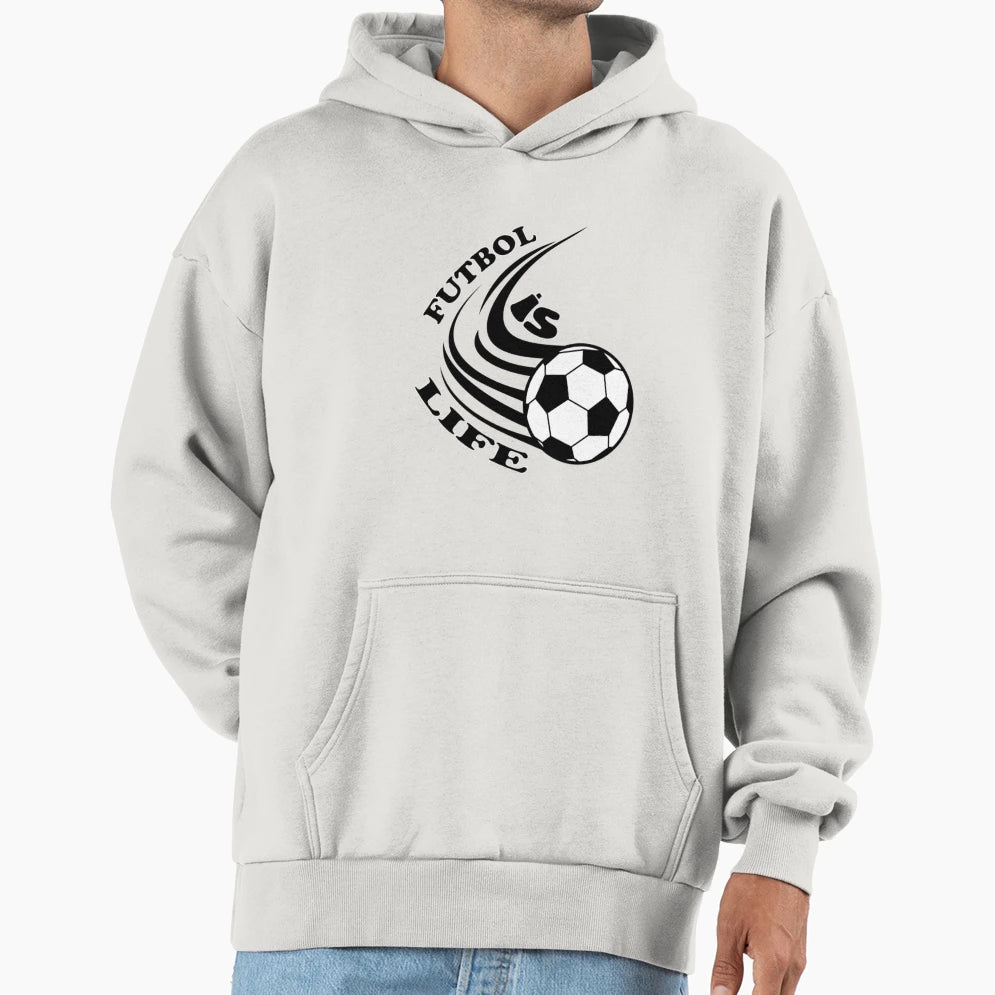Futbol Is Life 17 Hoodie - Fun Novelty Design for Adults - T-Shirt, Sweatshirt, Hoodie