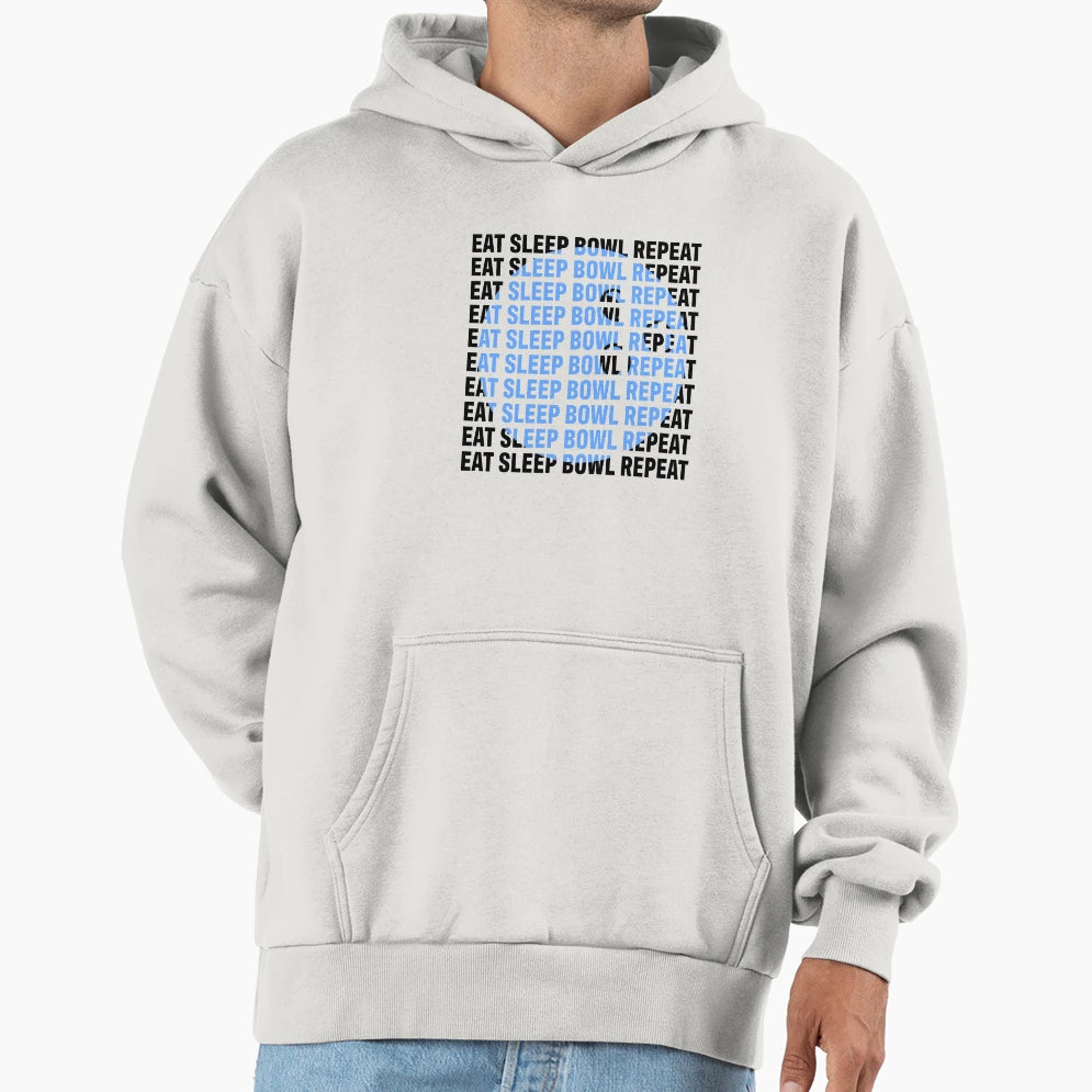 Eat Sleep Bowl Repeat Hoodie - Trendy Graphic Men Women - T-Shirt, Sweatshirt, Hoodie