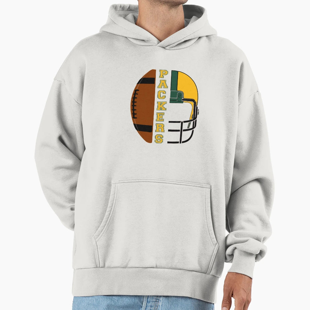 Wisconsin Football Helmet Hoodie - Graphic Print Unisex - T-Shirt, Sweatshirt, Hoodie