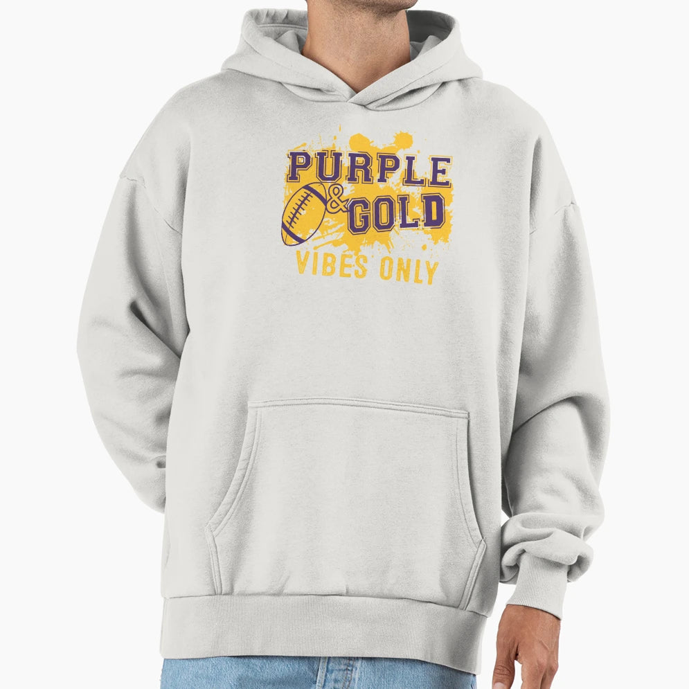Purple Gold Game Day High School Hoodie - Fun Novelty Design for Adults - T-Shirt, Sweatshirt, Hoodie