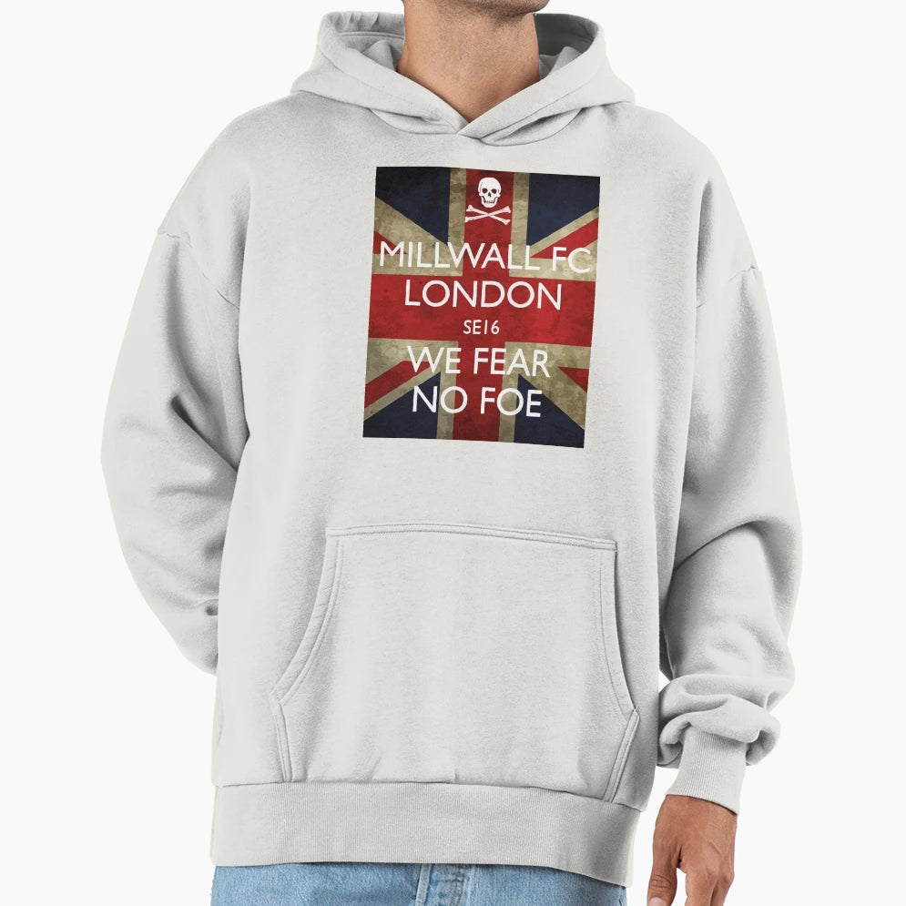 Millwall Union Jack We Fear No Foe Hoodie - Aesthetic Graphic Unisex - T-Shirt, Sweatshirt, Hoodie